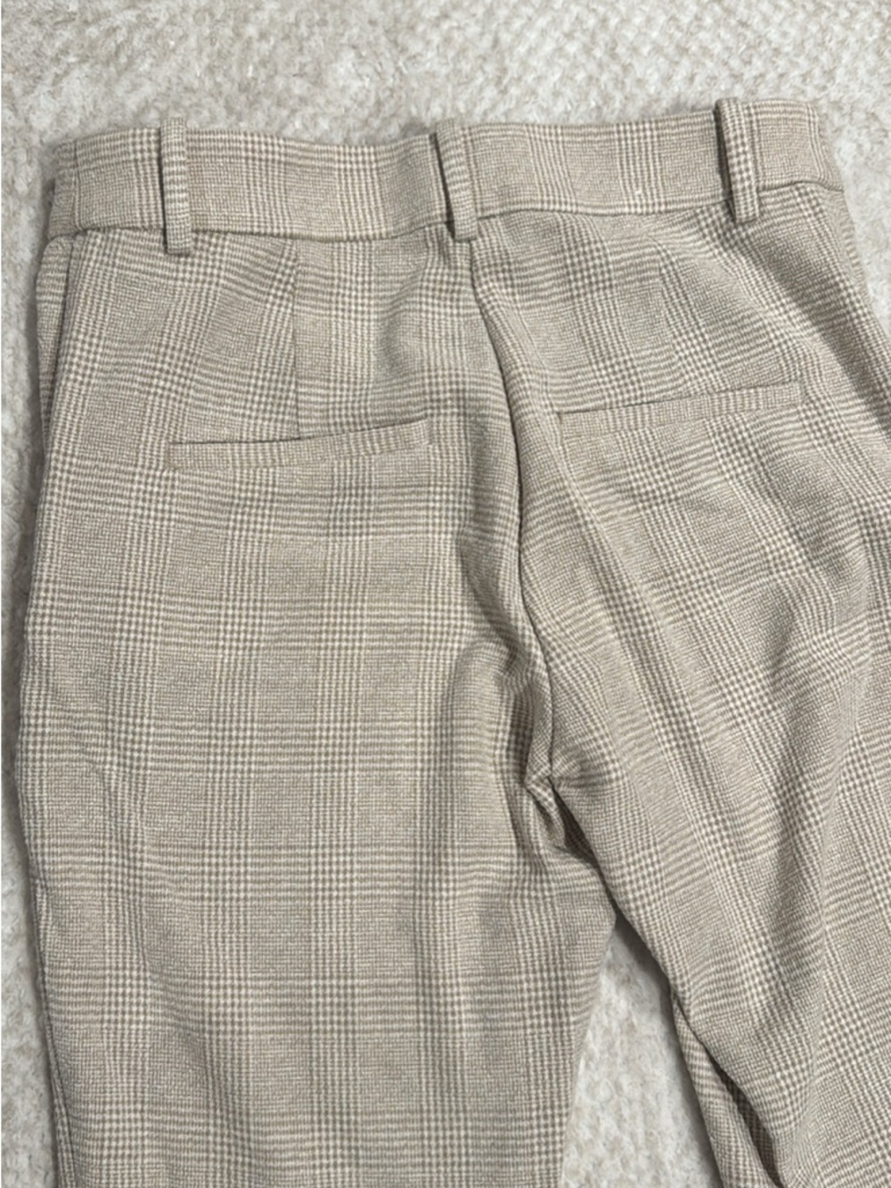 H&M Beige Plaid Straight-Leg Dress Pants - Picture 3 of 5